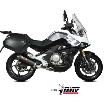 Escape CF Moto 650MT 2021-2025 MIVV Oval Black copa Carbono CF.002.LVC - vista 1