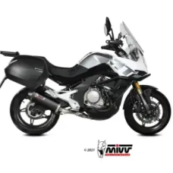 Escape CF Moto 650MT 2021-2025 MIVV Oval Black copa Carbono CF.002.LVC - vista 1