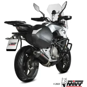 Escape CF Moto 650MT 2021-2025 MIVV Oval Black copa Carbono CF.002.LVC - vista 1 2