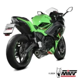Escape completo Kawasaki Z650 2024-2025 MIVV Oval Titanio copa Carbono K.057.L4C - vista 2