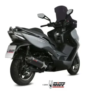 Escape Kymco Xciting 400i 2013-2018 MIVV Oval Black copa Carbono O.010.LVC - vista 1 2