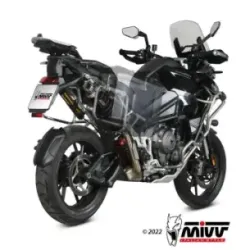 Escape Triumph Tiger 1200 GT - Rally 2021-2025 MIVV Dakar Black T.023.LDKB - vista 2