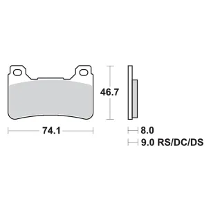 Juego pastillas de freno SBS Street sinterizadas Honda CB - CBR 1000 P809HS 2