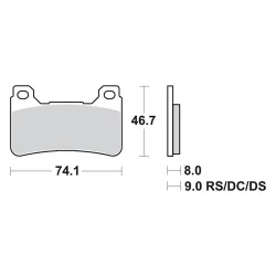 Juego pastillas de freno SBS Street sinterizadas Honda CB - CBR 1000 P809HS medidas