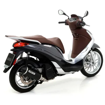 Escape completo Piaggio Medley 125 2016-2019 Arrow Urban Aluminio Dark 53517ANN+53064MI vista lateral