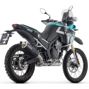 Escape Arrow Kove 800X PRO - RALLY 2025 Indy Race EVO Dark Aluminio copa Inox 72667AON - vista 1 2