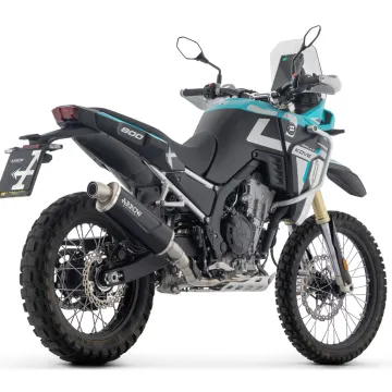 Escape Arrow Kove 800X PRO - RALLY 2025 Indy Race EVO Dark Aluminio copa Inox 72667AON - vista 2
