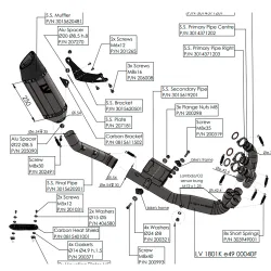 Escape completo Leovince Yamaha Tracer 9 GT - GT+ 2025-2026 LV-14 R homologado 15620K - despiece