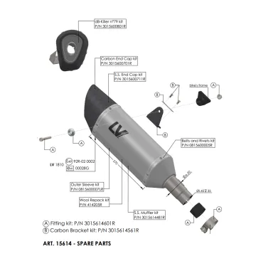 Escape Honda X-ADV 750 2017-2026 Leovince LV-14 R 15614 - despiece
