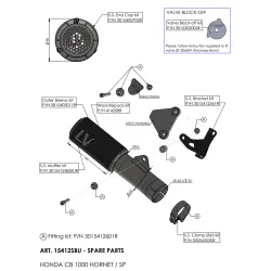 Escape Honda CB 1000 Hornet - SP 2025-2026 Leovince LV Corsa S 15412S - despiece