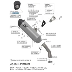 Escape Leovince BMW F 900 GS Adventure 2024-2026 LV-14 15610 - despiece tecnico