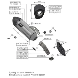 Escape Leovince Triumph Tiger Sport 800 2024-2026 LV-14 15627 - despiece tecnico