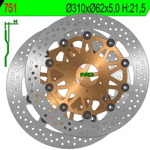 Discos de freno delanteros NG Brakes Honda CBR 900 RR 1996-1999 751 - vista 1