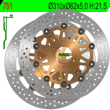 Discos de freno delanteros NG Brakes Honda CBR 900 RR 1996-1999 751 - vista 1