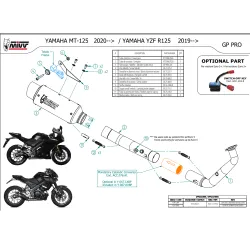 Escape completo Yamaha MT-125 2025-2026 MIVV GP PRO Black Y.067.LXBP - vista 3