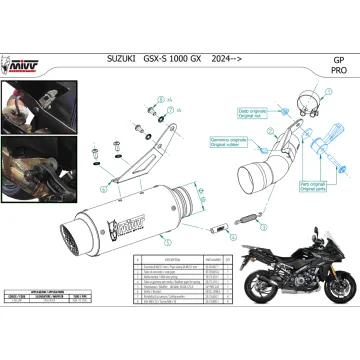 Escape Suzuki GSX-S 1000 GX 2025-2026 MIVV GP PRO Black S.065.LXBP - vista 4
