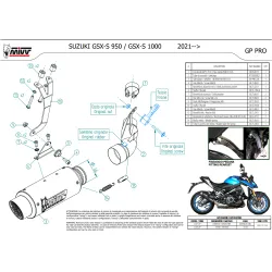 Escape Suzuki GSX-S 1000 - GT 2025-2026 MIVV GP PRO S.059.L - vista 7