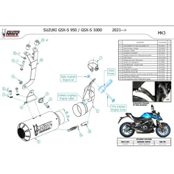 Escape Suzuki GSX-S 1000 - GT 2025-2026 MIVV MK3 Carbono S.059.LM3C - vista 3