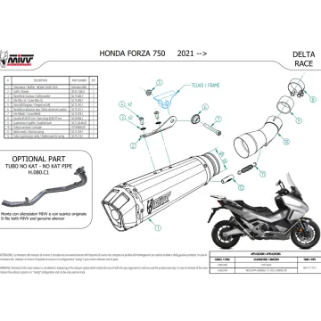 Escape Honda Forza 750 2025-2026 MIVV Delta Race H.080.LDR - vista 5